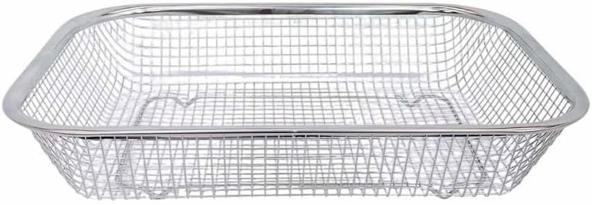 11-1/2" x 8-1/2" Stainless Steel Rectangle Colander Wire Basket Fruit Vegetable Strainer
