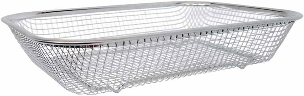 11-1/2" x 8-1/2" Stainless Steel Rectangle Colander Wire Basket Fruit Vegetable Strainer