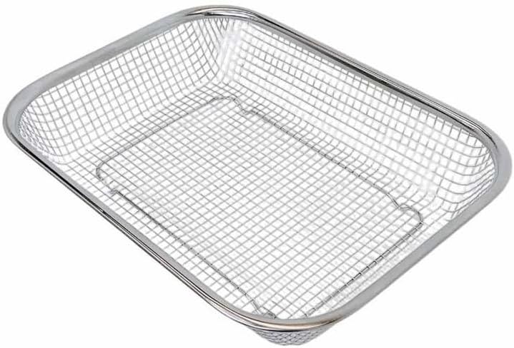 11-1/2" x 8-1/2" Stainless Steel Rectangle Colander Wire Basket Fruit Vegetable Strainer