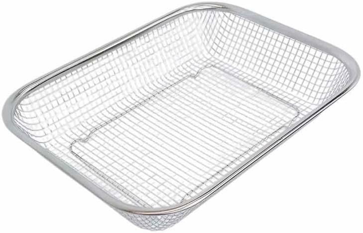 11-1/2" x 8-1/2" Stainless Steel Rectangle Colander Wire Basket Fruit Vegetable Strainer