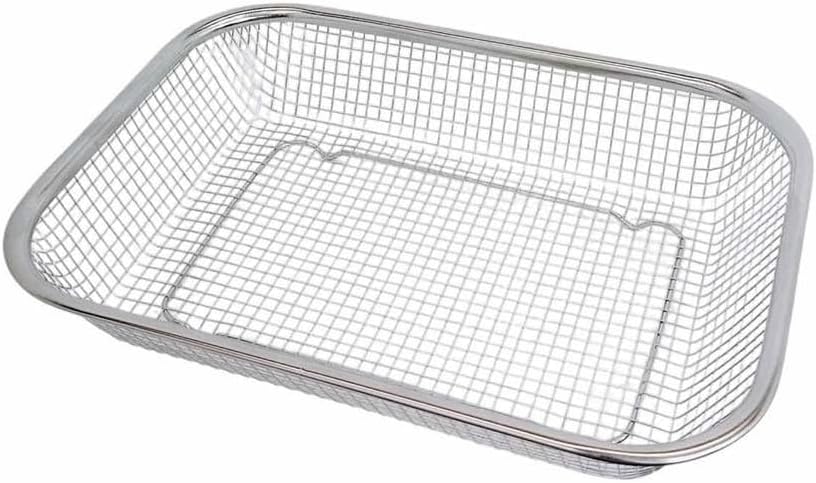 11-1/2" x 8-1/2" Stainless Steel Rectangle Colander Wire Basket Fruit Vegetable Strainer