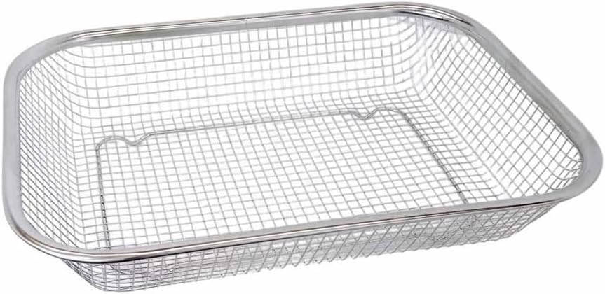 11-1/2" x 8-1/2" Stainless Steel Rectangle Colander Wire Basket Fruit Vegetable Strainer