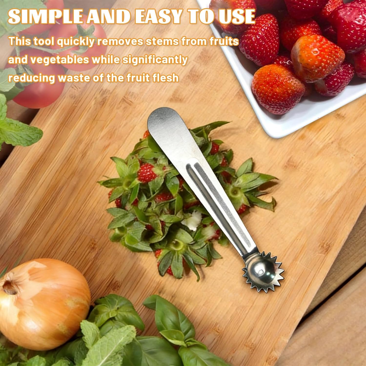 15 Pcs Silver Strawberry Hullers Set Stainless Steel | Tomato Corer, Fruit Vegetable Coring Tools, Kitchen Essentials, Suitable for Fruits and Vegetables