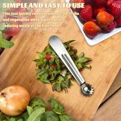 15 Pcs Silver Strawberry Hullers Set Stainless Steel | Tomato Corer, Fruit Vegetable Coring Tools, Kitchen Essentials, Suitable for Fruits and Vegetables