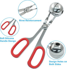 1.38" Meatball Maker, Red | None-stick Meatball Scoop Ball Maker, Stainless Steel Meat Baller Tongs, Cake Pop, Cookie Dough Scoop for Kitchen