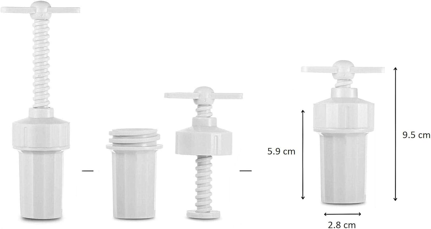 1.2x2.5" Garlic Press Screw Masher - Plastic Garlic Crusher Squeezer Mincer, White
