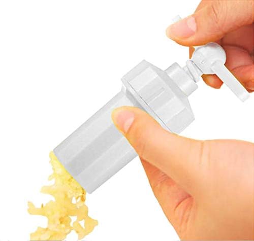 1.2x2.5" Garlic Press Screw Masher - Plastic Garlic Crusher Squeezer Mincer, White