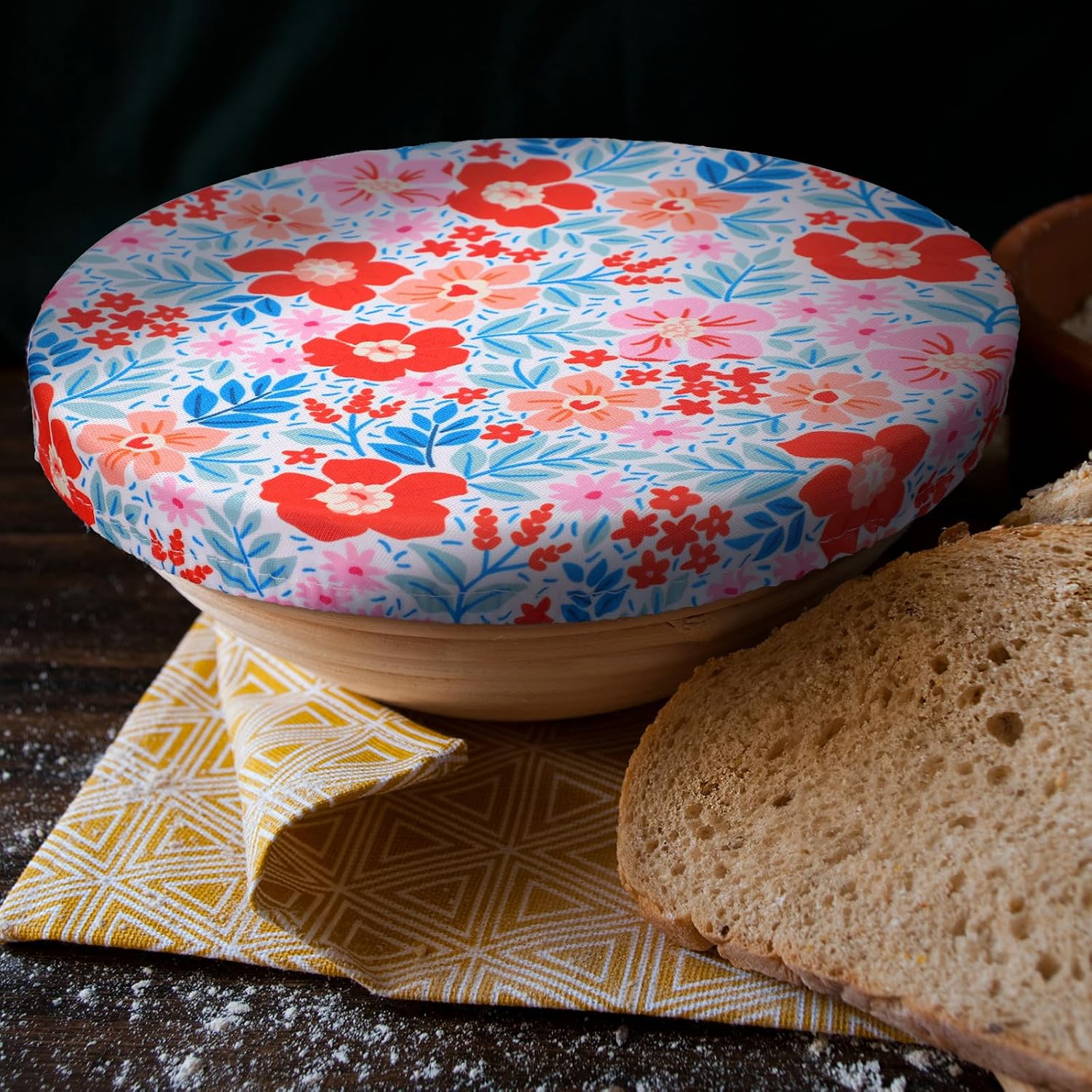 10 Pack Cloth Bowl Covers for Bread Rising - 5 Size Stretch Elastic Food Storage Container Lids - Reusable Cotton Fabric Covers for Food, Fruits, Leftovers (Stylish)