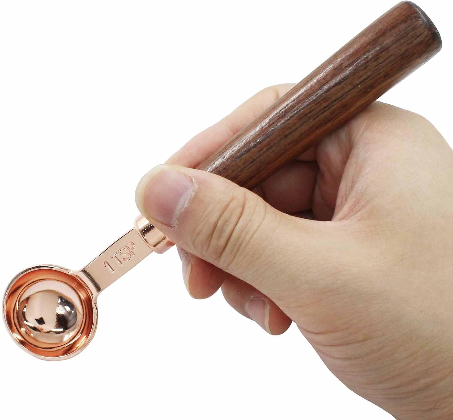 1 Teaspoon Coffee Scoop, 5 ml, Wooden with Long Handle | Measuring Spoon, For Coffee Bean, For Tea, Powder, Spices