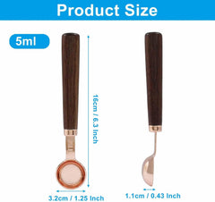 1 Teaspoon Coffee Scoop, 5 ml, Wooden with Long Handle | Measuring Spoon, For Coffee Bean, For Tea, Powder, Spices