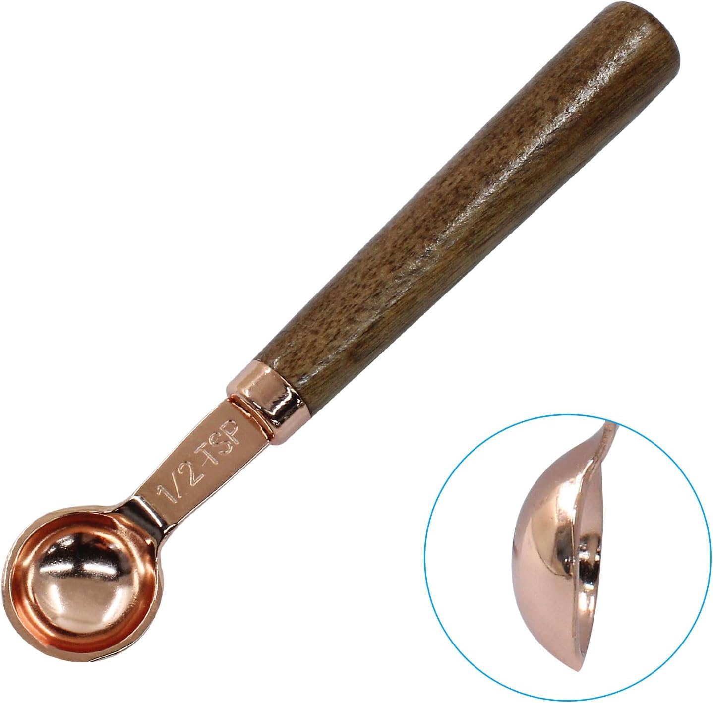 1 Teaspoon Coffee Scoop, 5 ml, Wooden with Long Handle | Measuring Spoon, For Coffee Bean, For Tea, Powder, Spices