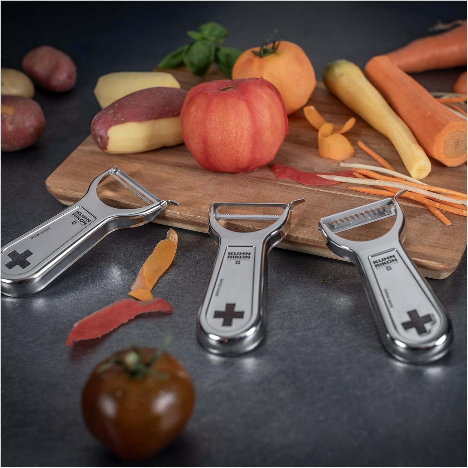 "Swiss Metallic" Julienne Cross Peeler, Silver