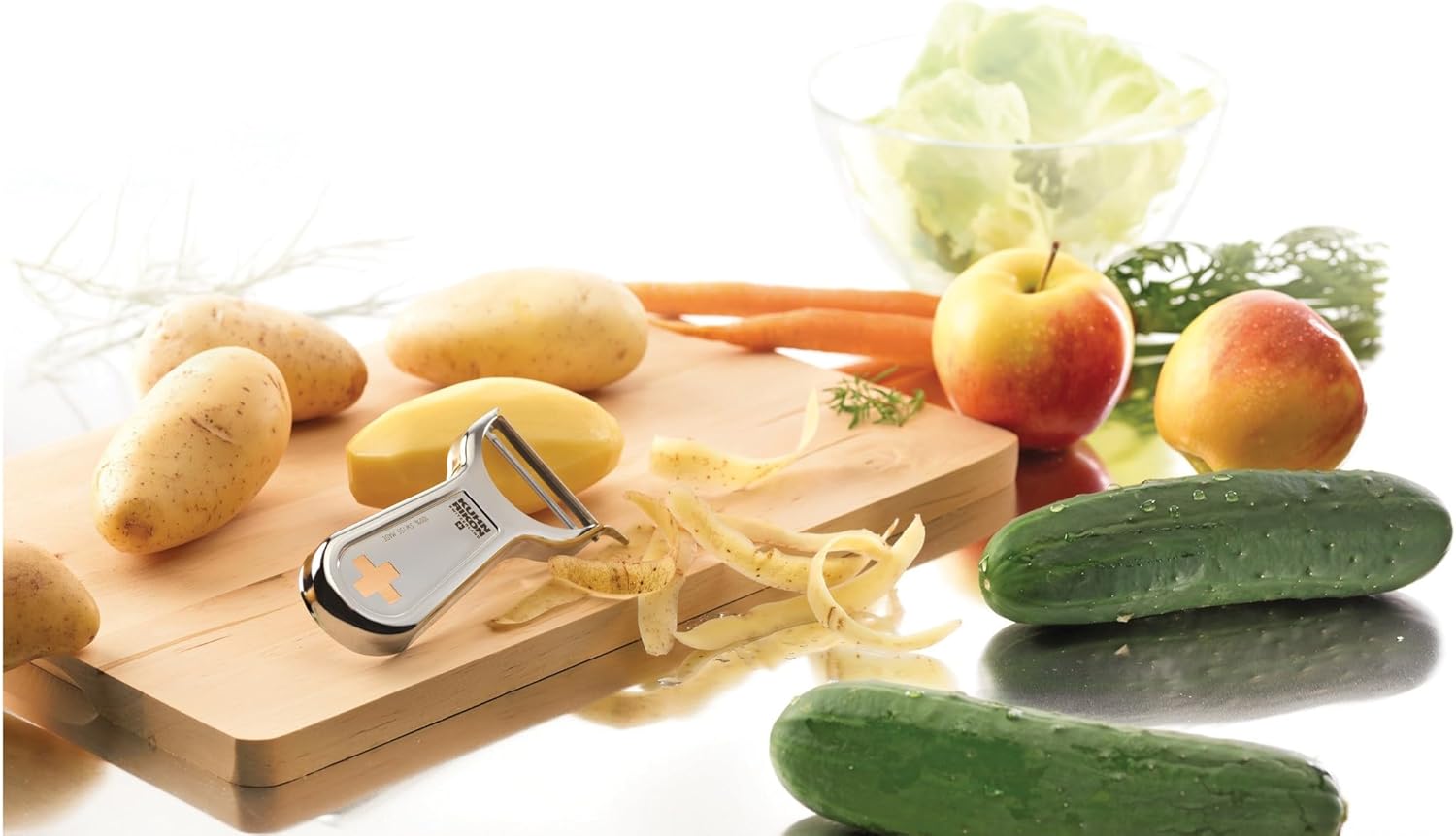 "Swiss Metallic" Julienne Cross Peeler, Silver
