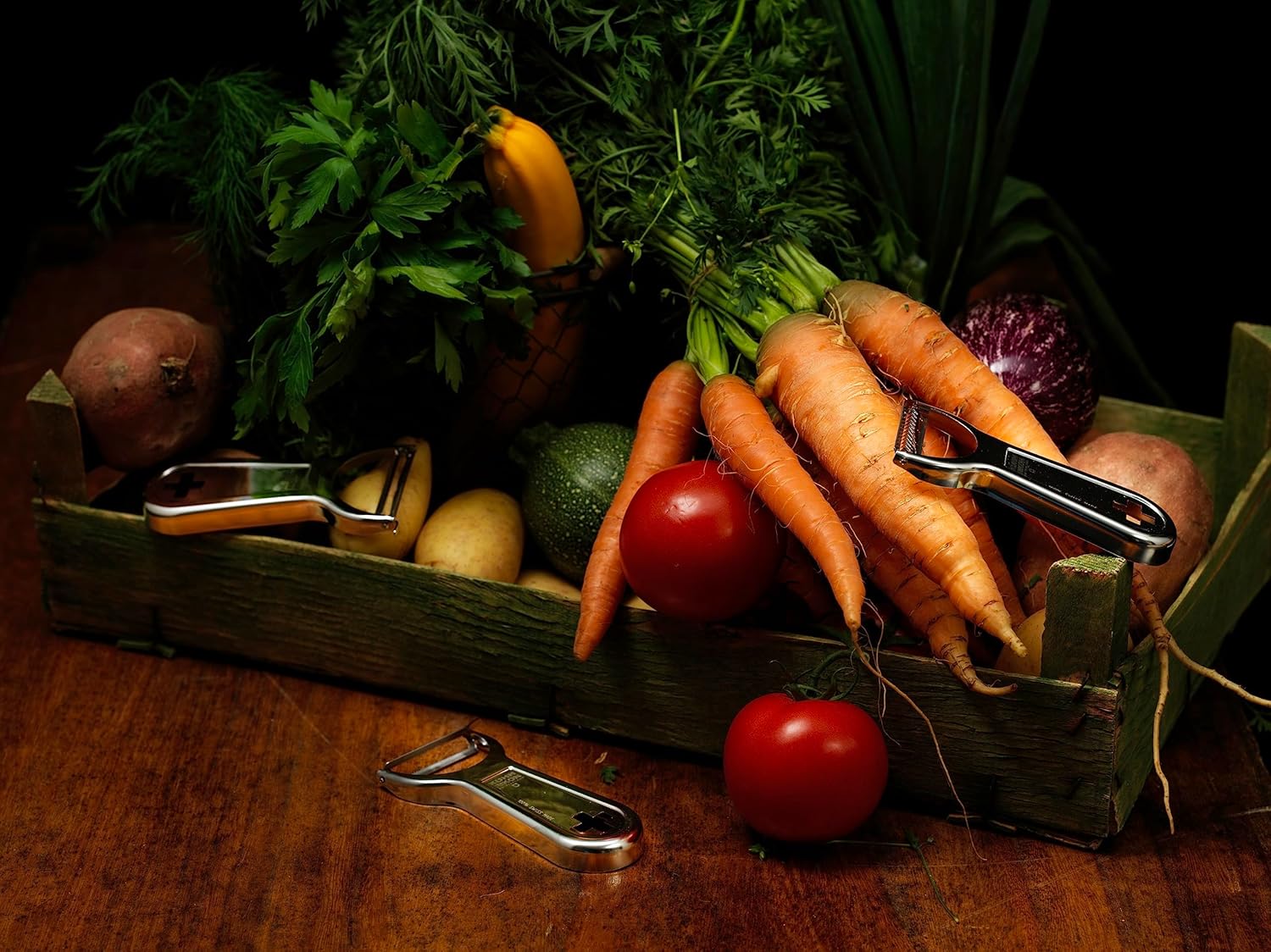 "Swiss Metallic" Julienne Cross Peeler, Silver