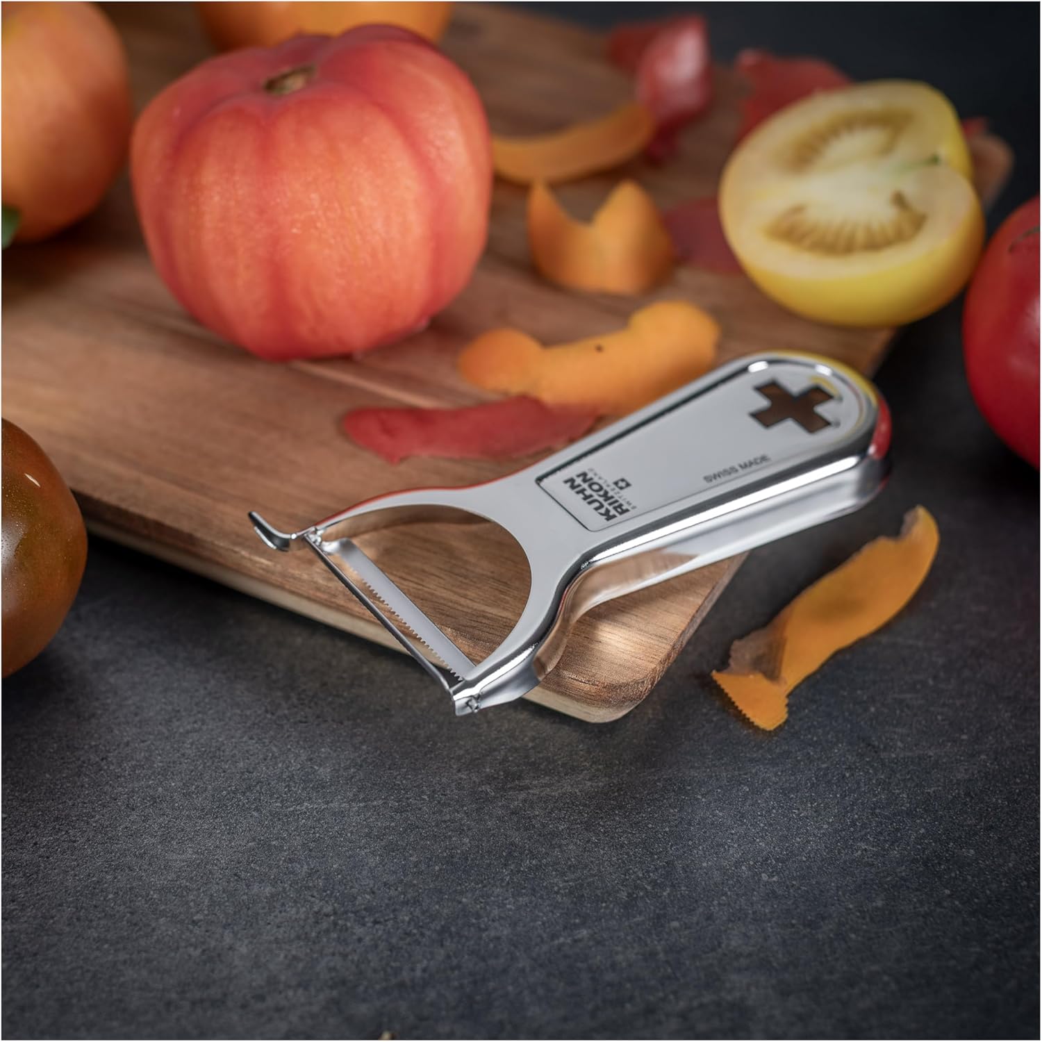 "Swiss Metallic" Julienne Cross Peeler, Silver