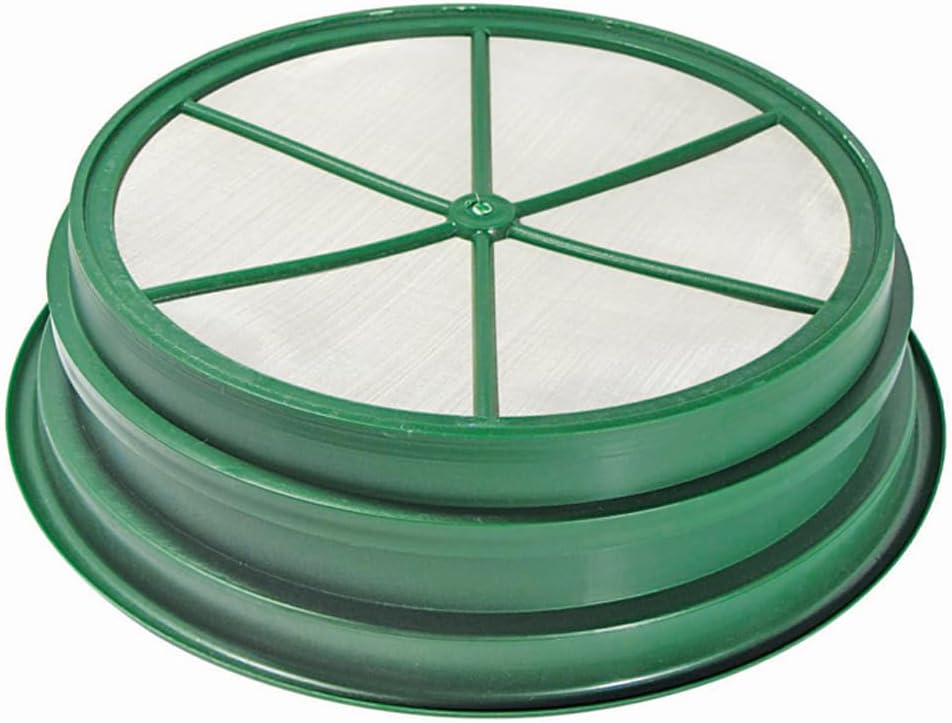 13.25 Inch Wide Stackable Classifier Gold Prospecting Pan - 1/8 Inch Stainless Steel Mesh Sifting Pan, Green