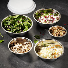 10-Piece Stainless Steel Mixing Bowl Set with Lids for Food Prep & Storage | Mixing Bowls with Lids Set - .75, 1, 1.5, 3 & 5 Quart Kitchen Bowls, Rustproof Metal Nesting Bowls, Dishwasher Safe