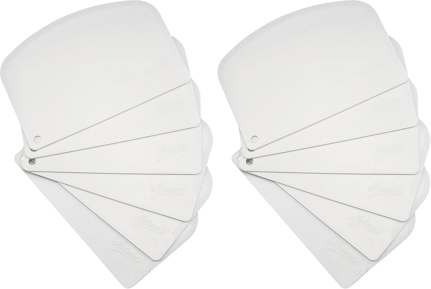 1303 Bowl Scraper Set, Flexible Food-safe Plastic, White, 6-Pieces