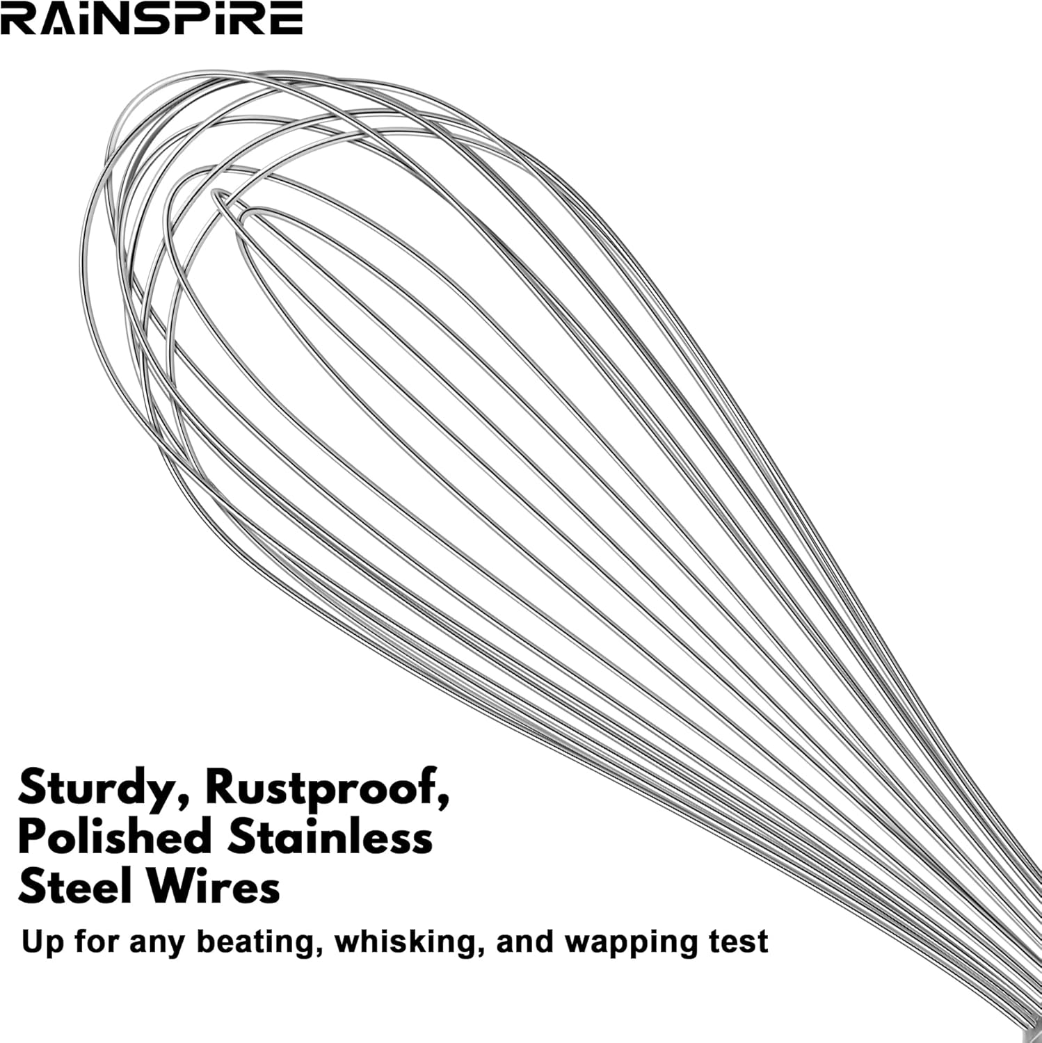 12-Inch Wire Whisk Stainless Steel, Balloon Whisks for Cooking, Wisk Wisking Tool With Soft Silicone Handle, Thick Durable Whisker for Blending, Beating, Whisking, Stirring, Pink