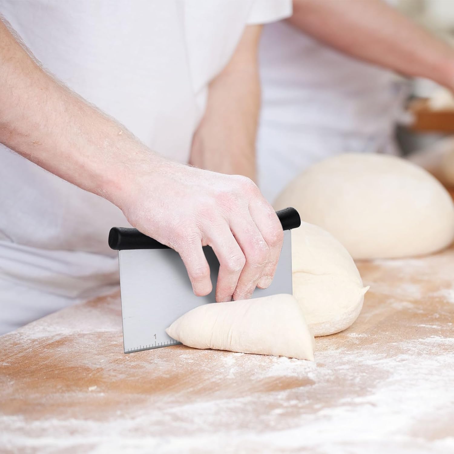 12 Pack Bench Scraper & Dough Cutter, 6.4 Inch Stainless Steel Pastry Tool with Measuring Scale, Kitchen Food Cutter for Bread Pizza Pastry Baking