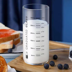 10 Oz Glass Measuring Cup for Milk, Juice, Coffee, Ice Cream - Ideal for Elderly, Beginners & Weight Loss