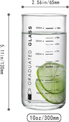 10 Oz Glass Measuring Cup for Milk, Juice, Coffee, Ice Cream - Ideal for Elderly, Beginners & Weight Loss