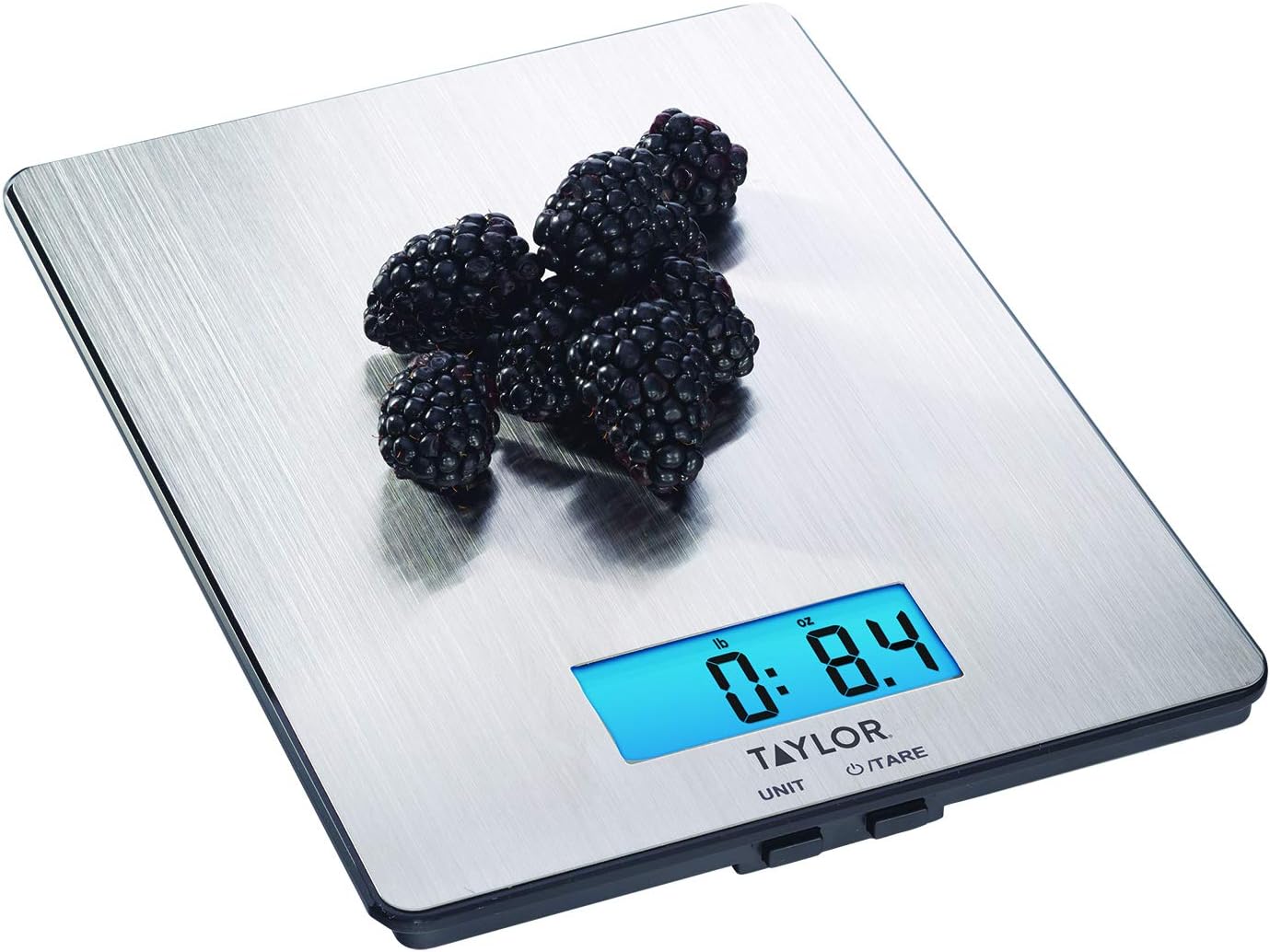 11lb Stainless Steel Digital Kitchen Scale, Ultra-Thin, Silver