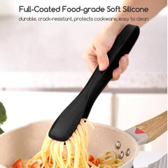 11 Inch Silicone Tongs for Cooking Heat Resistant, Lightweight Non-Scratch Stainless Steel, Kitchen & BBQ Tools with Silicone Tips for Flipping Fish, Steak, Toast & Bread (2-Pack)