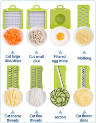 's16-in-1 Vegetable Cutter Slicer – Multifunctional Vegetable Chopper with Stainless Steel Blades, Manual Onion Cutter, Food Slicer & Dicer for Kitchen, Salad Maker.