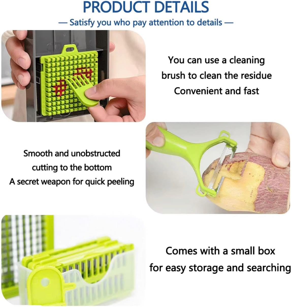 's16-in-1 Vegetable Cutter Slicer – Multifunctional Vegetable Chopper with Stainless Steel Blades, Manual Onion Cutter, Food Slicer & Dicer for Kitchen, Salad Maker.