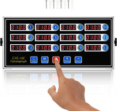 12-Channel Commercial Digital Kitchen Timer for Restaurant | Food Timer for Cooking, Countdown Fryer Timing Reminder, Adjustable Loud Alarm, Stainless Steel Waterproof Button Control