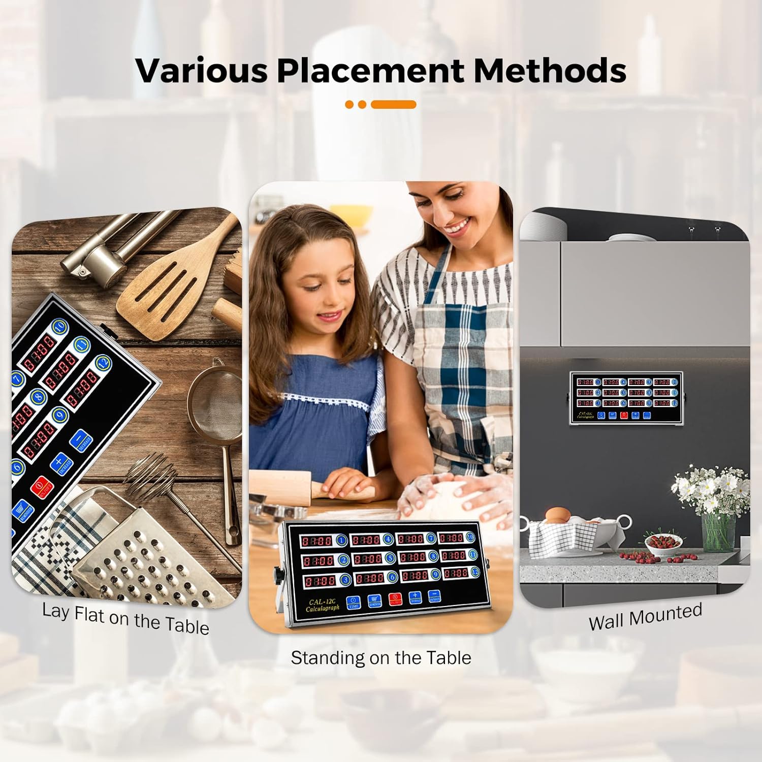 12-Channel Commercial Digital Kitchen Timer for Restaurant | Food Timer for Cooking, Countdown Fryer Timing Reminder, Adjustable Loud Alarm, Stainless Steel Waterproof Button Control