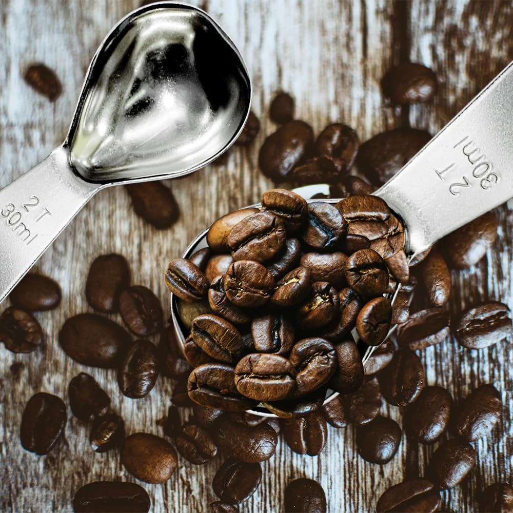 1 Pack Coffee Scoop, 2 Tablespoon, Stainless Steel Measuring Spoons for Ground Coffee, Sugar, Protein Powder, Tea Leaves (1, Silver, 30 ml)
