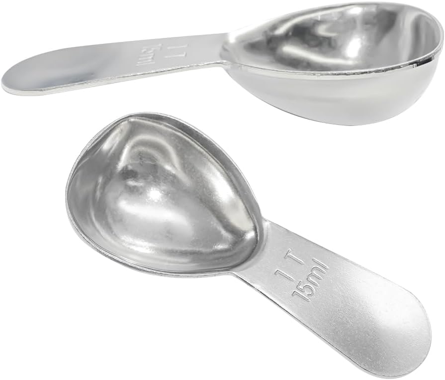 1 Pack Coffee Scoop, 2 Tablespoon, Stainless Steel Measuring Spoons for Ground Coffee, Sugar, Protein Powder, Tea Leaves (1, Silver, 30 ml)