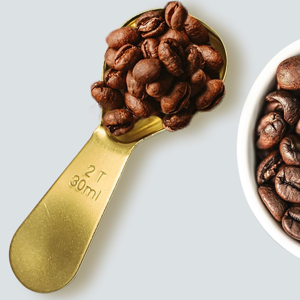 1 Pack Coffee Scoop, 2 Tablespoon, Stainless Steel Measuring Spoons for Ground Coffee, Sugar, Protein Powder, Tea Leaves (1, Silver, 30 ml)