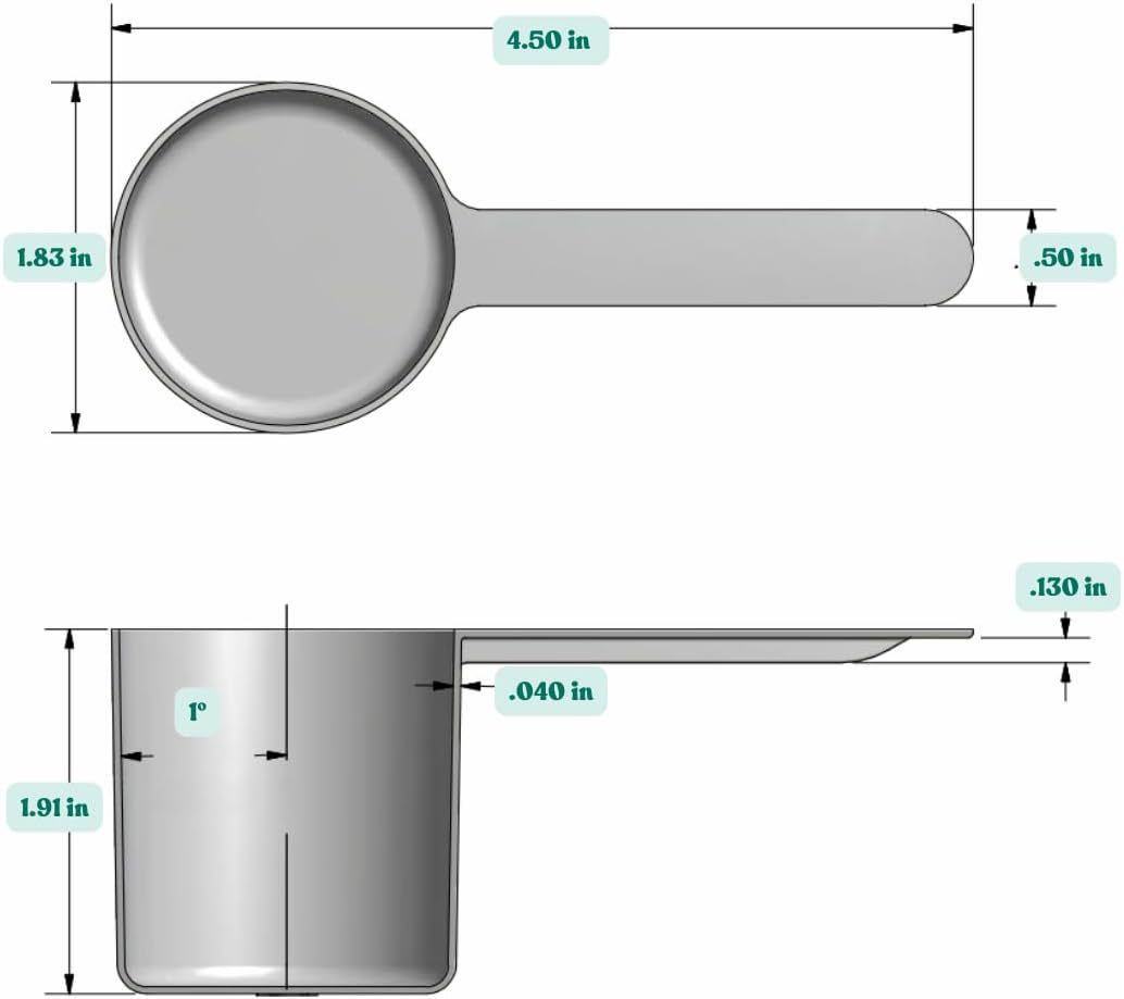 1 Teaspoon (1/3 Tablespoon | 5 mL) Long Handle Plastic Measuring Spoon for Coffee, Protein Powder, Pet Food, Spices, Grains, Dry Goods – Food-Grade BPA-Free (Pack of 1) - Colors A