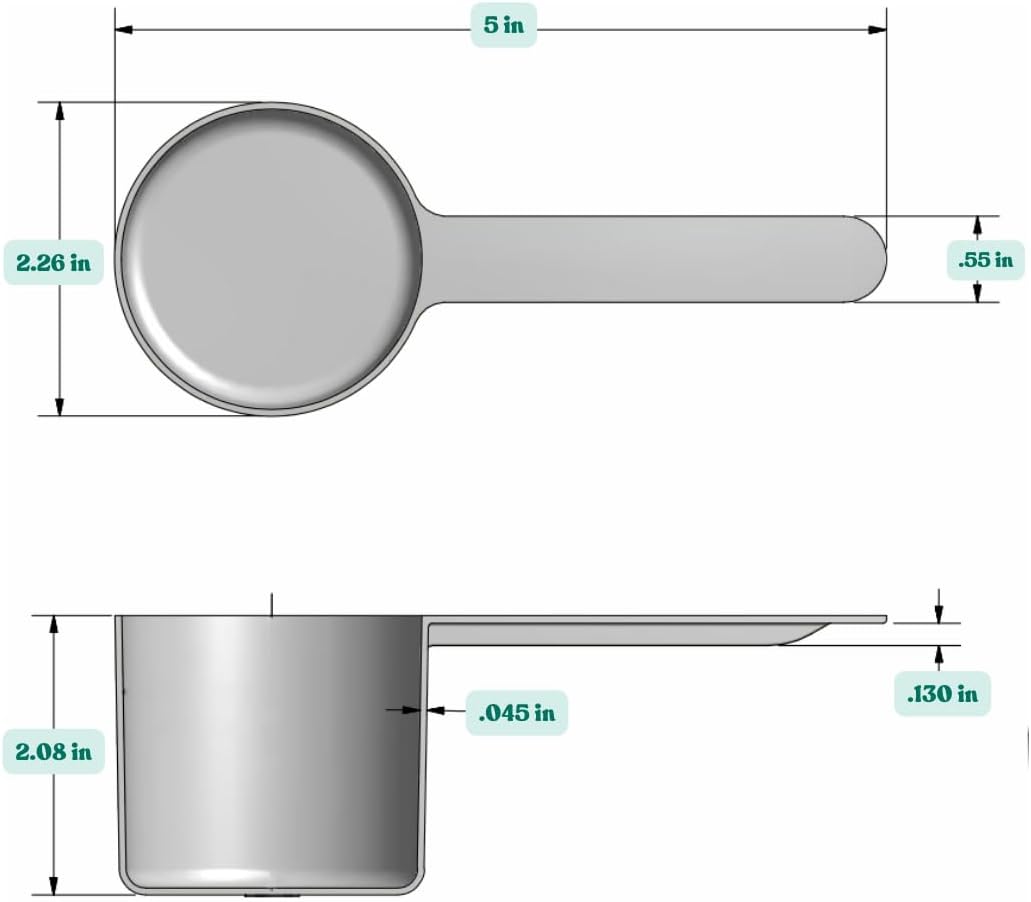 1 Teaspoon (1/3 Tablespoon | 5 mL) Long Handle Plastic Measuring Spoon for Coffee, Protein Powder, Pet Food, Spices, Grains, Dry Goods – Food-Grade BPA-Free (Pack of 1) - Colors A