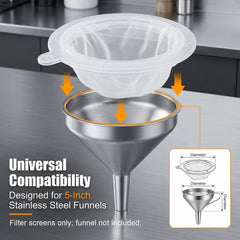 1 Piece 200 Mesh Strainer 75 Micron Filter for 5 Inch Funnel | Funnel Fine Filter for Cooking Oil Milk Juice Wine Cheese Whey Grease Coffee