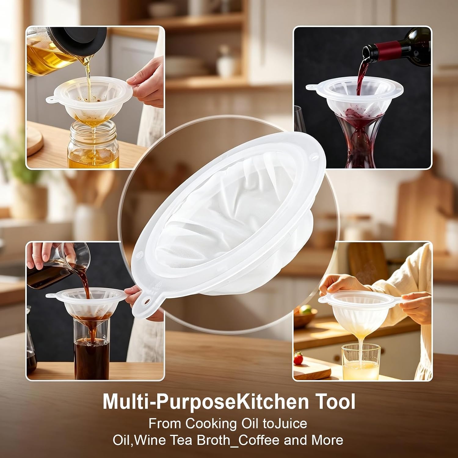 1 Piece 200 Mesh Strainer 75 Micron Filter for 5 Inch Funnel | Funnel Fine Filter for Cooking Oil Milk Juice Wine Cheese Whey Grease Coffee