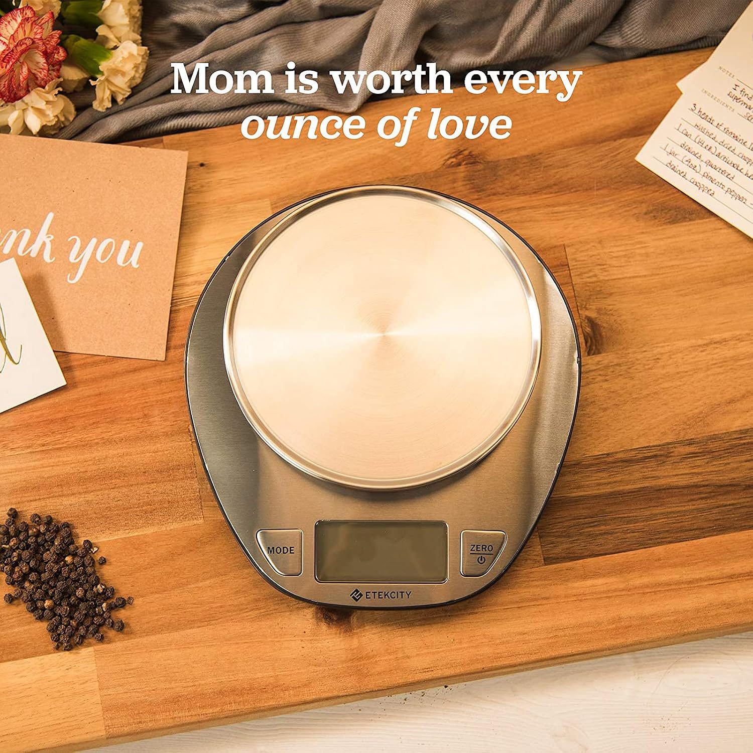 11lb/5kg Stainless Steel Digital Kitchen Food Scales, with Liquid Volume Measurement Function, Auto Zero/Tare and Large Backlight LCD Display, Silver