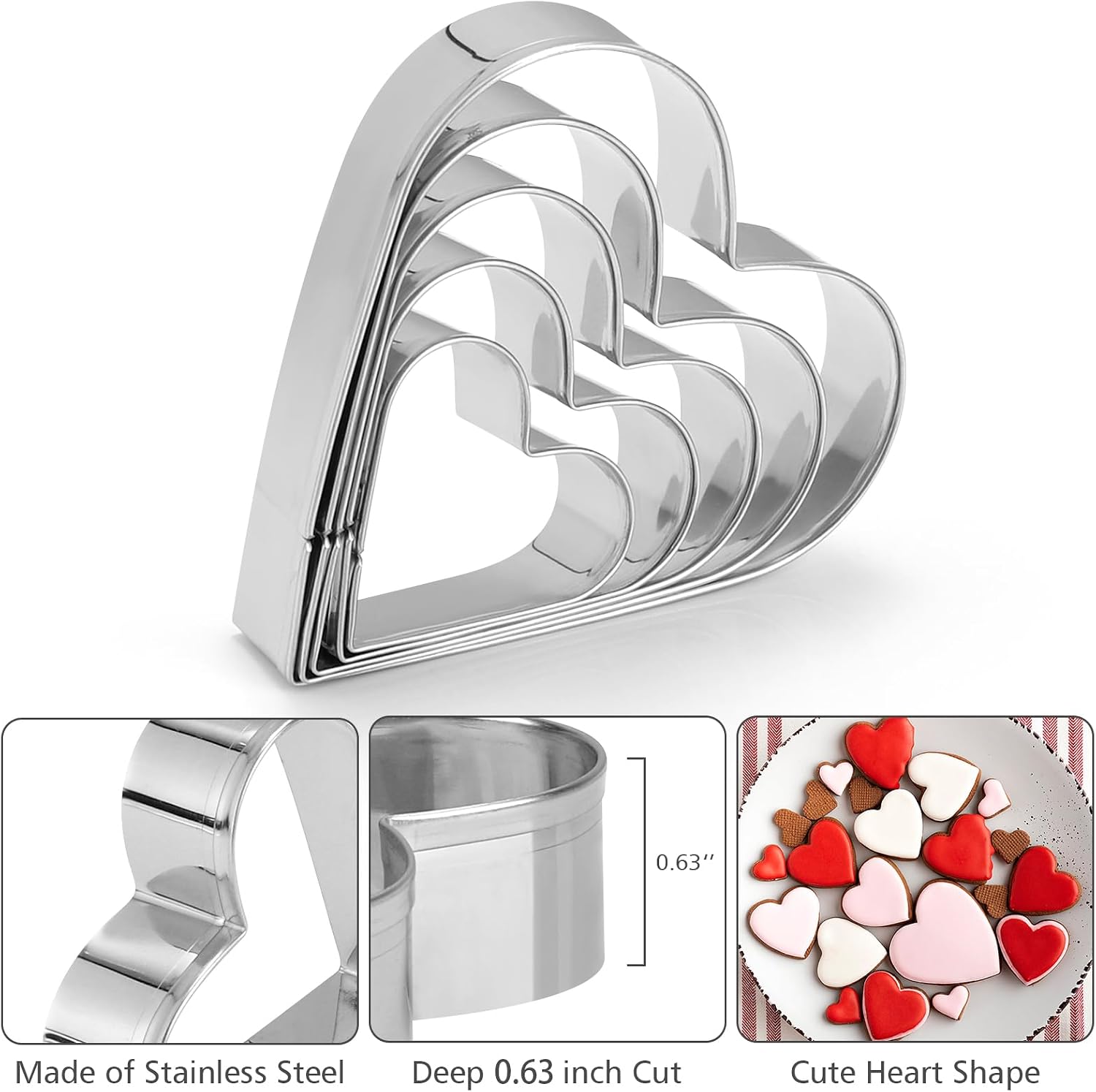 10 Piece Plastic Measuring Cups Spoons with Stainless Steel Handle | Food Grade Material, Stackable Kitchen Gadgets Measure Tools for Cooking & Baking