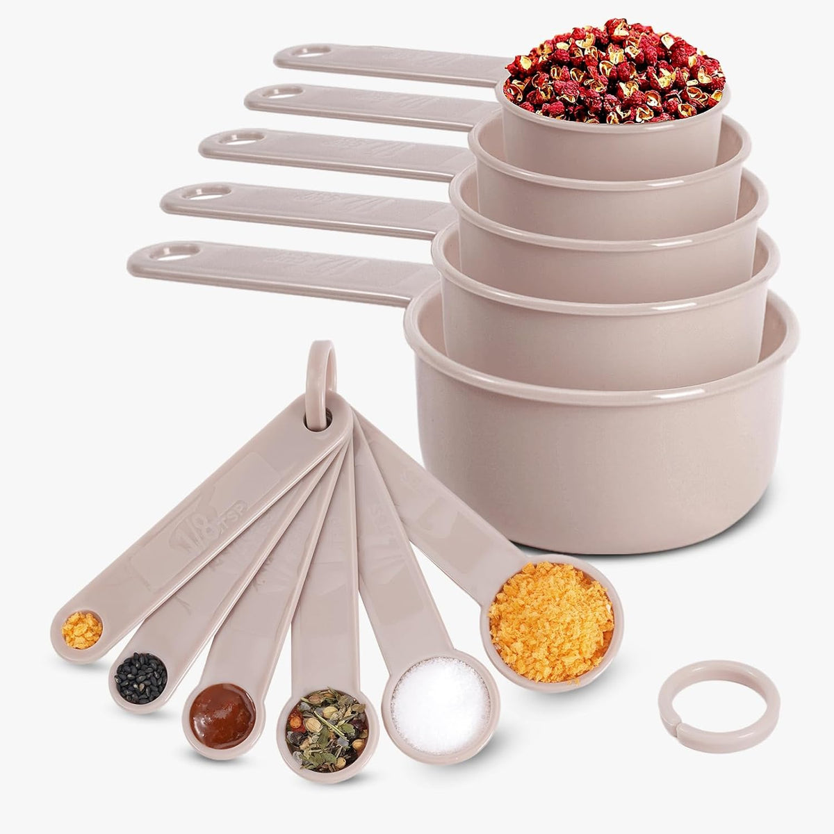 11PCS Measuring Spoons and Measuring Cups Set, Stackable Cups and Spoons, Nesting Cups Spoon for Cooking Baking Supplies, Kitchen Gadgets Essentials Tools