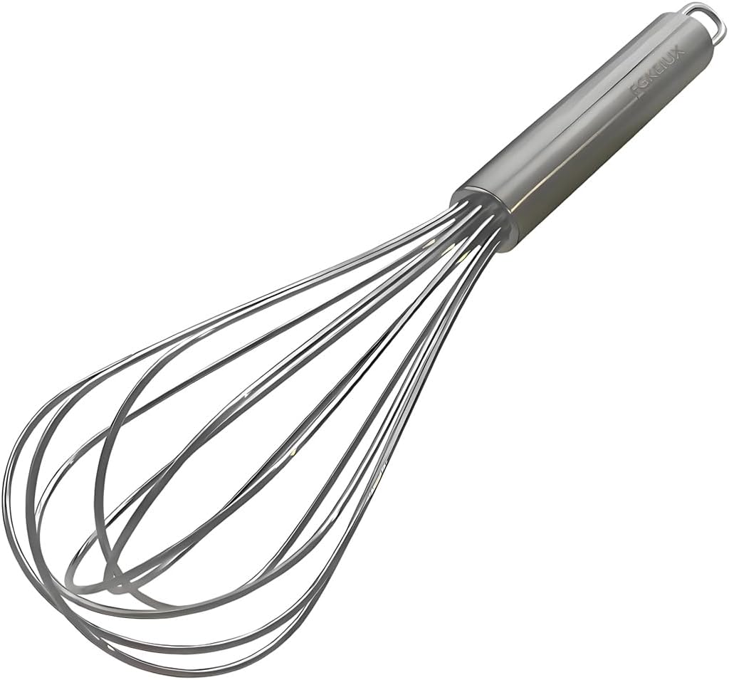 10 inch Stainless Steel Whisk, 5 inches for mixing small amounts of liquids, milkshakes, coffee, juice, etc. 2-piece set (buy 10 inches and get 5 inches as a gift) silver