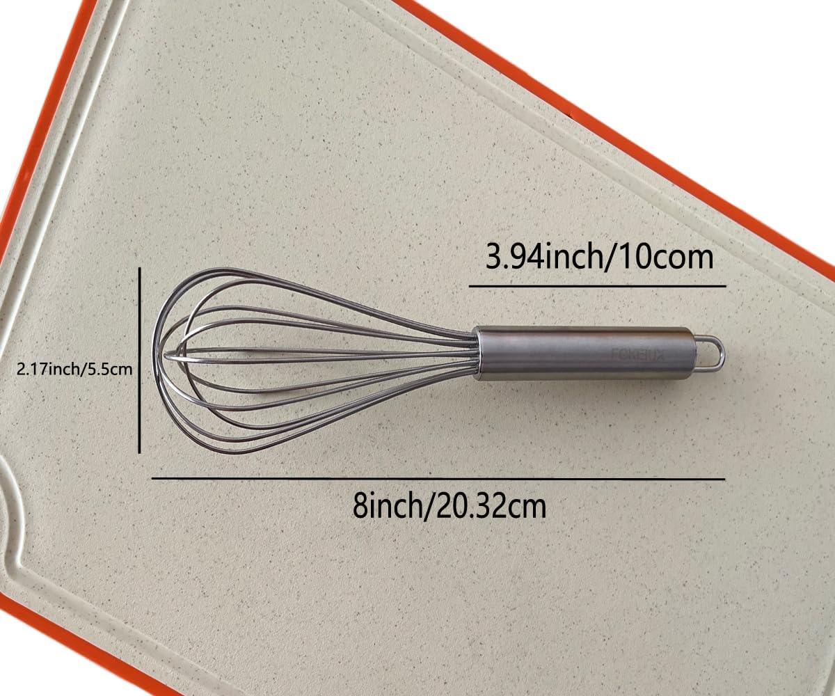 10 inch Stainless Steel Whisk, 5 inches for mixing small amounts of liquids, milkshakes, coffee, juice, etc. 2-piece set (buy 10 inches and get 5 inches as a gift) silver