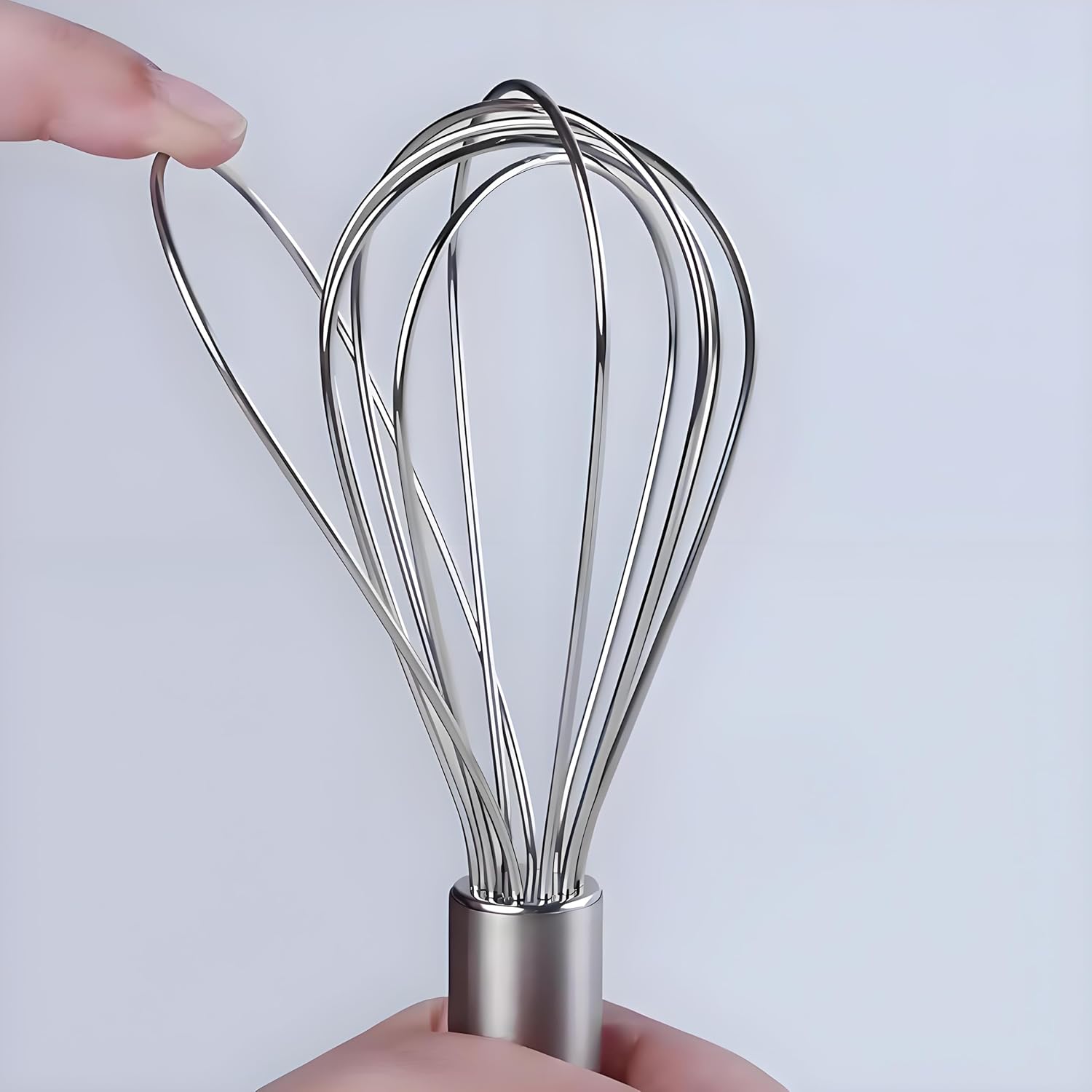 10 inch Stainless Steel Whisk, 5 inches for mixing small amounts of liquids, milkshakes, coffee, juice, etc. 2-piece set (buy 10 inches and get 5 inches as a gift) silver