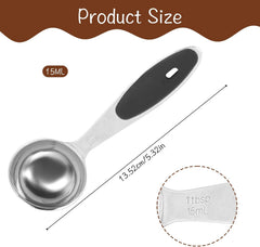 1 Tbsp Long Handle Measuring Spoon, Stainless Steel Table Spoon | 3 Tsp | 15 Ml |15 Cc| 0.5 Oz Coffee Scoop with Non-slip Handle for Coffee Brewing, Cooking, Baking