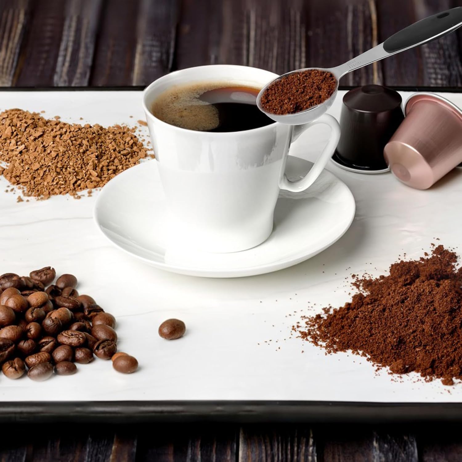 1 Tbsp Long Handle Measuring Spoon, Stainless Steel Table Spoon | 3 Tsp | 15 Ml |15 Cc| 0.5 Oz Coffee Scoop with Non-slip Handle for Coffee Brewing, Cooking, Baking