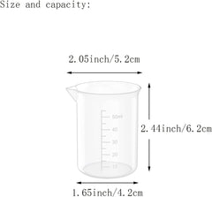 12 Pcs 1.7 Oz Transparent Experiment Measuring Cup | 50ml Plastic Beaker for Science Experiment, Measuring