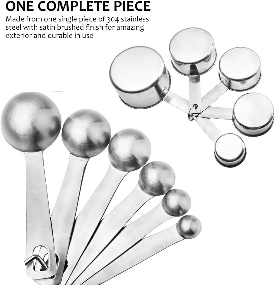 11 Piece Stainless Steel Measuring Spoons Cups Set, Premium Stackable Tablespoons Measuring Set for Gift Dry Liquid Ingredients Cooking Baking