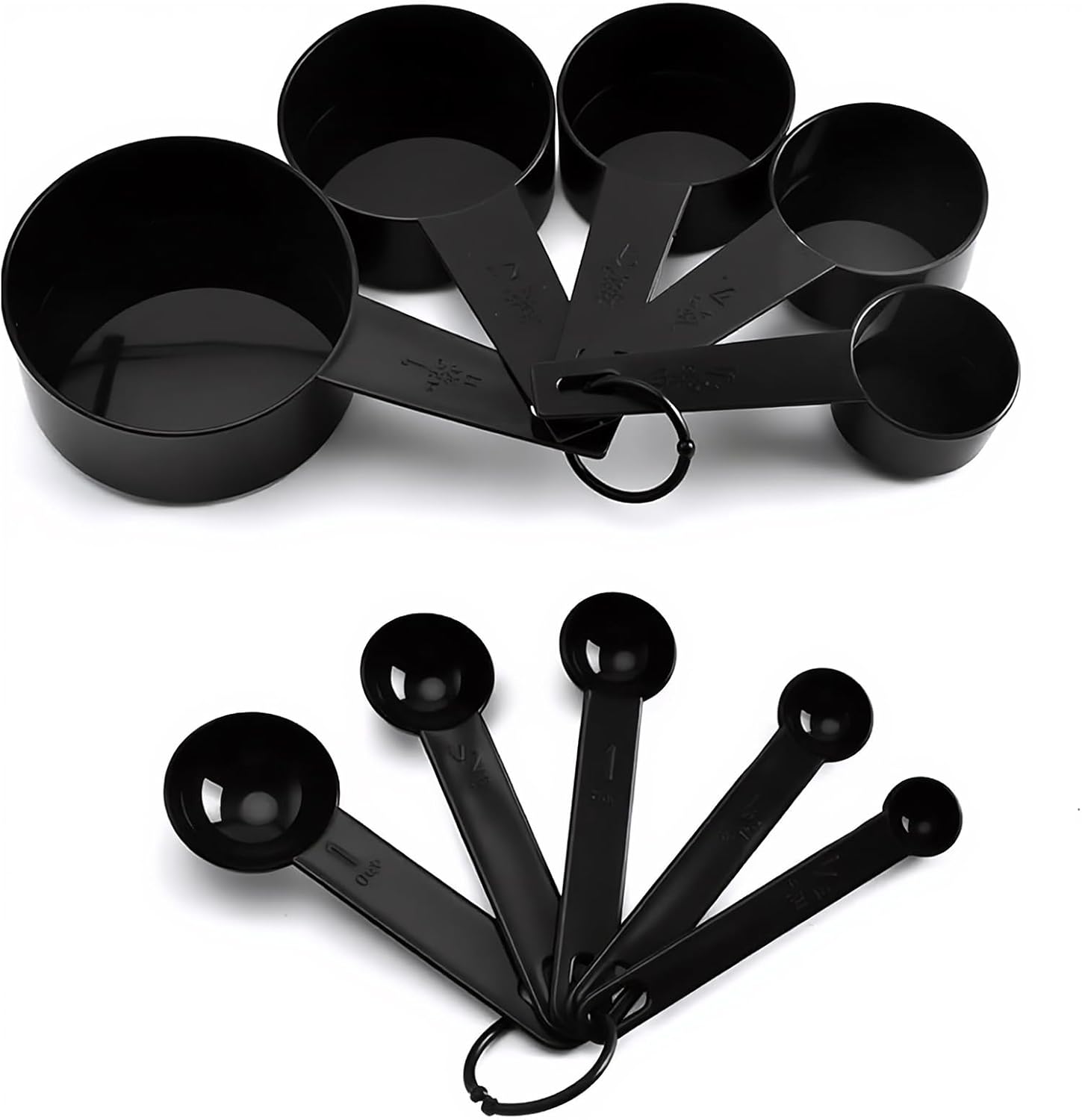 10pcs Measuring Cups and Spoons Set, BPA-Free Plastic Kitchen Baking Tools with Engraved Markings, Stackable Design for Dry & Liquid Ingredients (Pink)